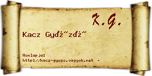 Kacz Győző névjegykártya