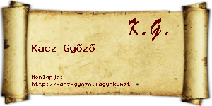 Kacz Győző névjegykártya